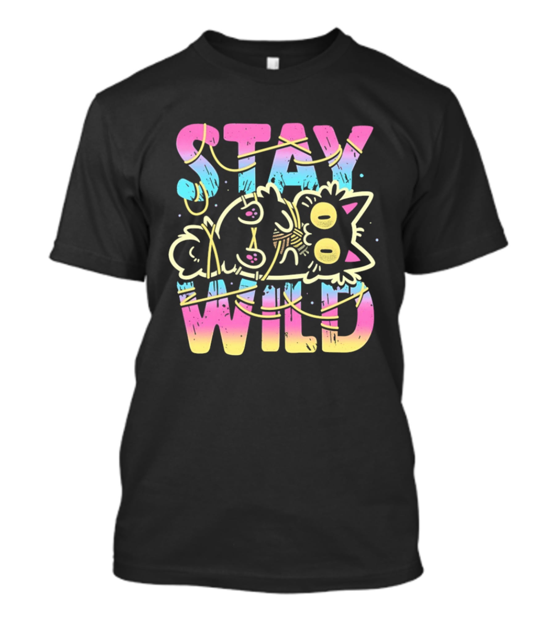 Stay Wild Wrapped In Chaos Cat Bound In Nonsense Blessed With Menace T-Shirt