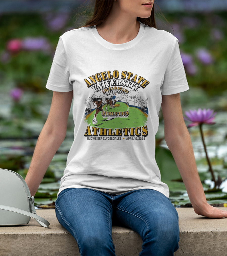 Angelo State University Athletics Budweiser Clydesdales April 10 2026 Event Celebration T-Shirt