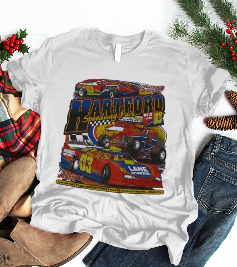 Hartford Speedway Park The Wicked Half Mile Lane Automotive Racing 03 T-Shirt