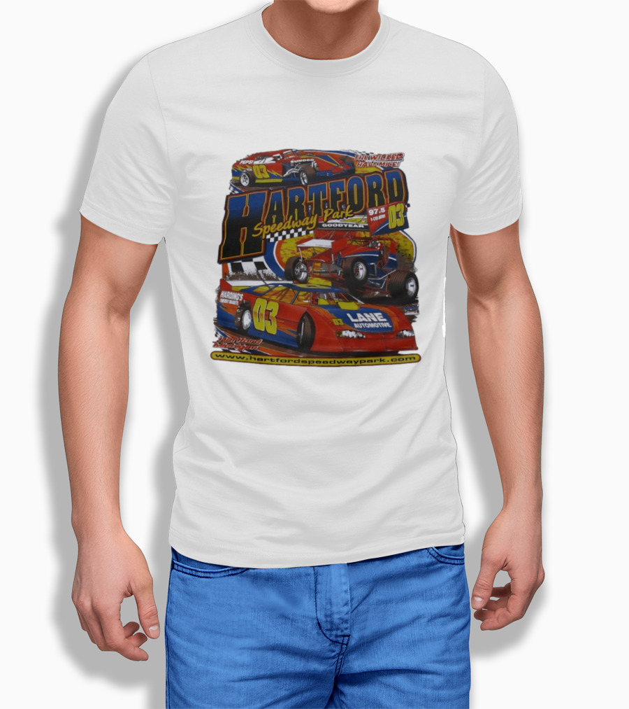 Hartford Speedway Park The Wicked Half Mile Lane Automotive Racing 03 T-Shirt