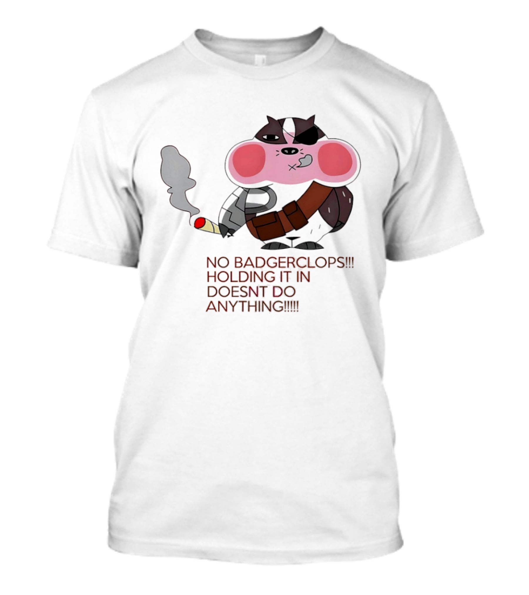 No Badgerclops Holding It In Doesn't Do Anything Smoking Cartoon T-Shirt