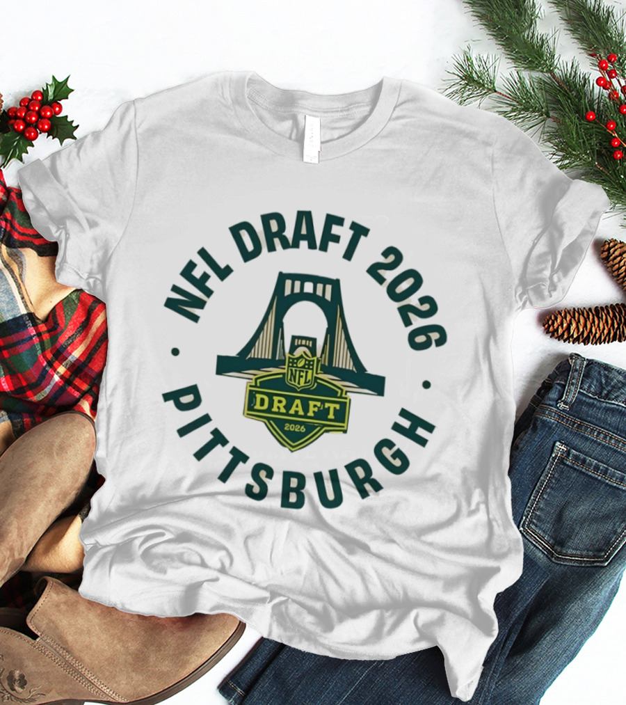 NFL Draft 2026 Pittsburgh Logo Bridge Green T-Shirt