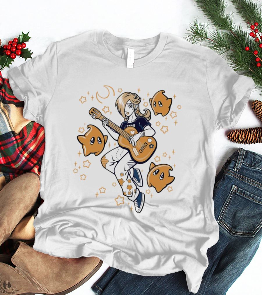 Rosalina And Lumalee Acoustic Remix Guitar Stars And Moons T-Shirt