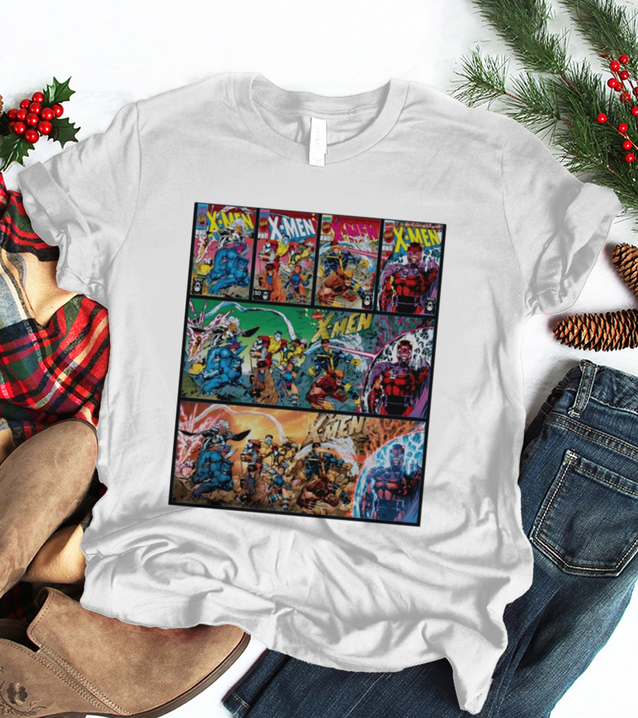 X Men The Animated Series Marvel Comics Classic Covers Wolverine Magneto Cyclops Storm T-Shirt