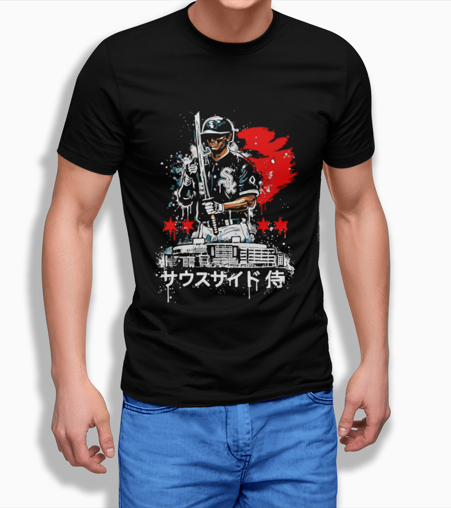 Southside Samurai Chicago White Sox Baseball Japanese Art Stadium Batting Samurai T-Shirt