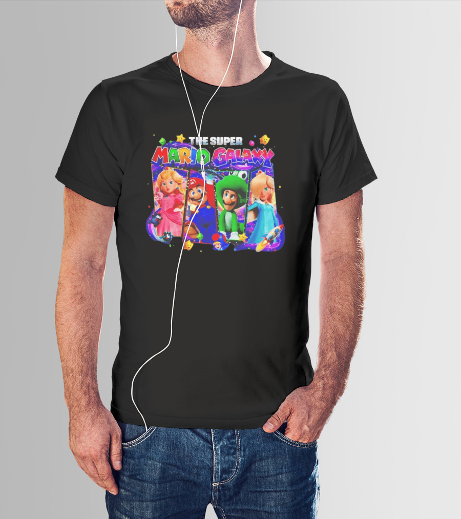 The Super Mario Galaxy Movie Characters Gamer Space Adventure T-Shirt
