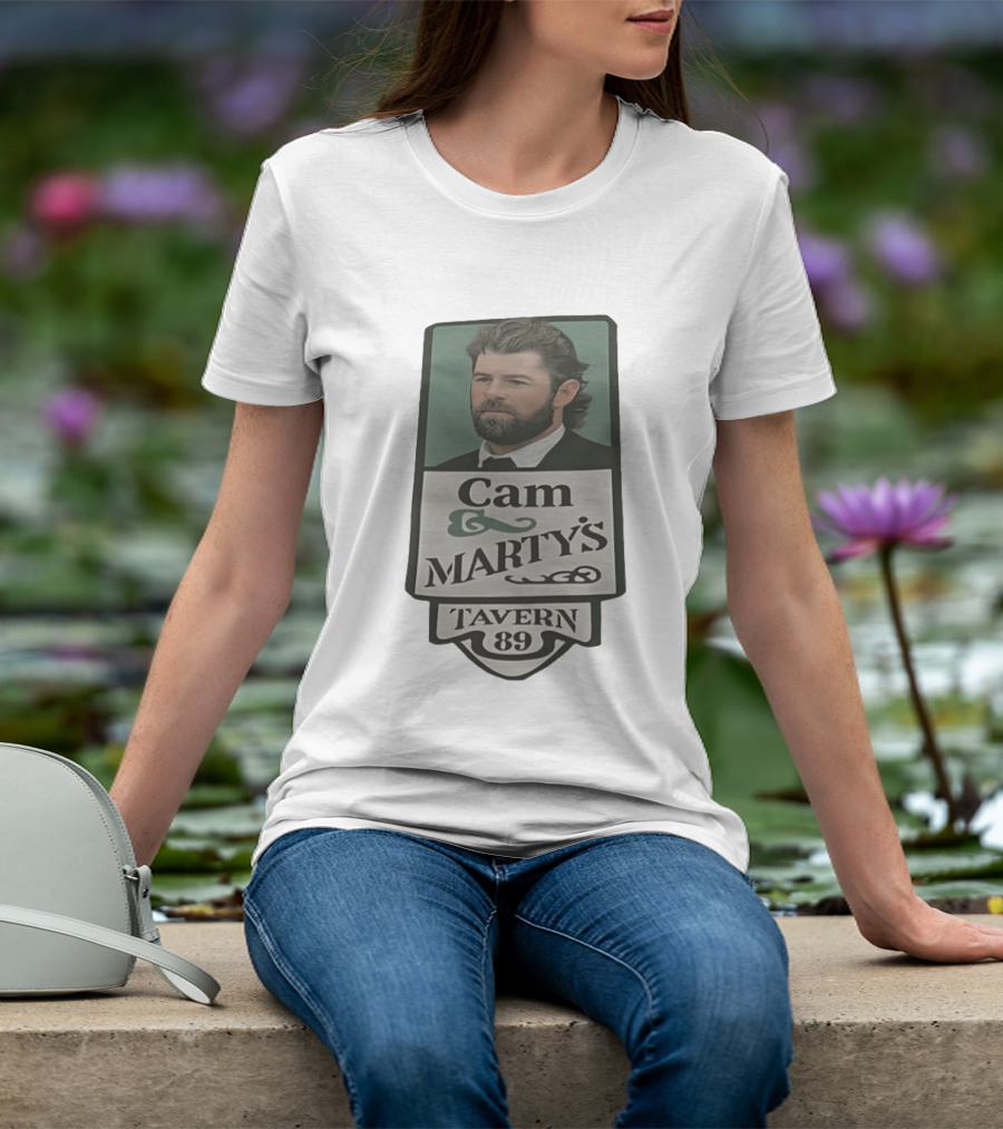 Cam Marty's Tavern 89 Retro Style With Bearded Man T-Shirt