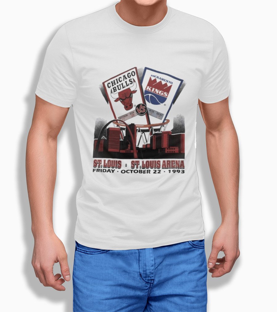 Chicago Bulls Vs Sacramento Kings St Louis St Louis Arena Friday October 22 1993 T-Shirt