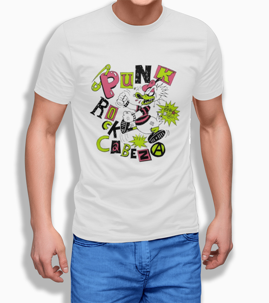 Generación Punk Rock Cabeza Spiked Duck Cartoon Explosion T-Shirt