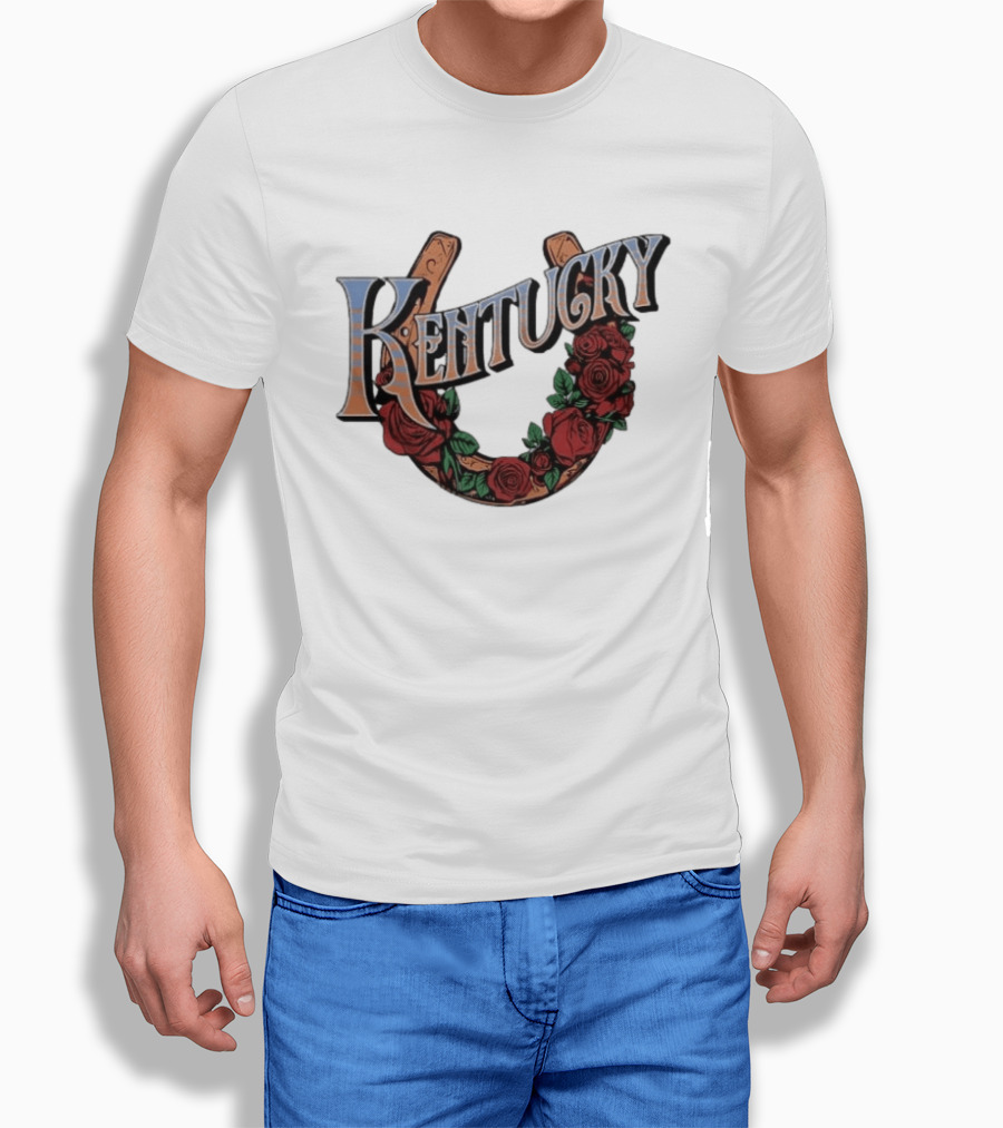 Kentucky Race For The Roses Horseshoe Rose Wreath T-Shirt