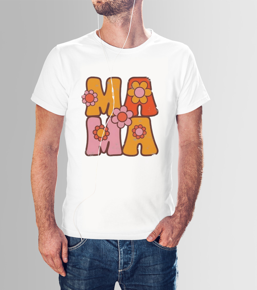 Mama Flower Power Retro Mother's Day Vintage Florals T-Shirt