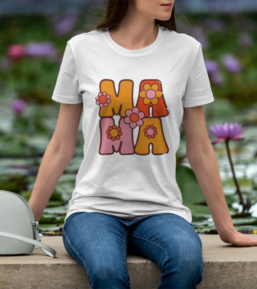 Mama Flower Power Retro Mother's Day Vintage Florals T-Shirt