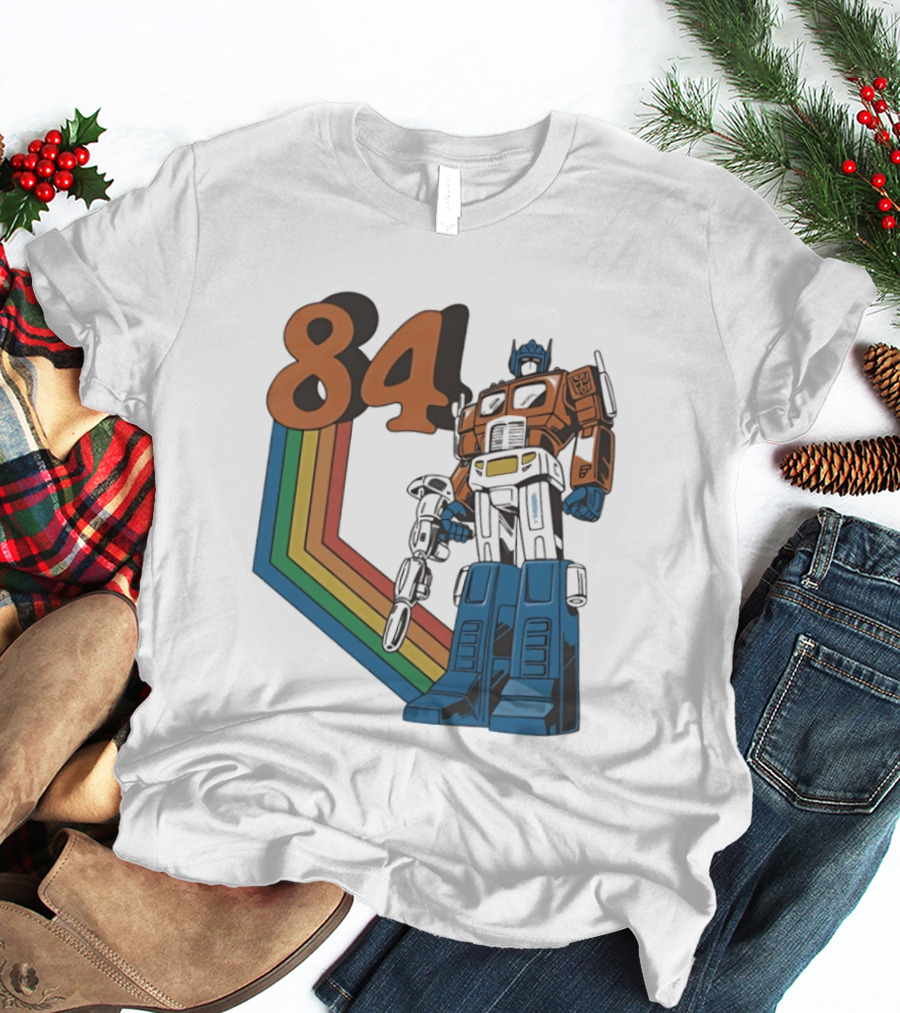Optimus Prime 84 Retro Transformers Rainbow T-Shirt