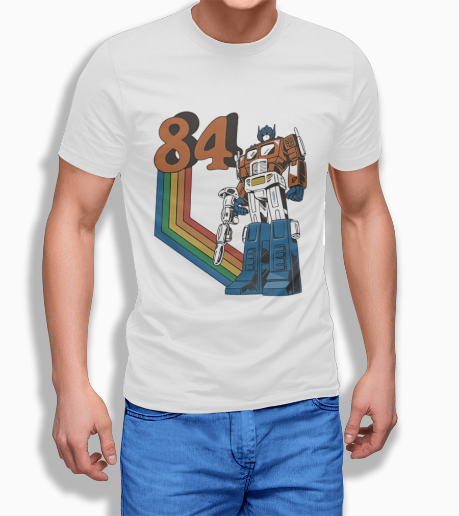 Optimus Prime 84 Retro Transformers Rainbow T-Shirt
