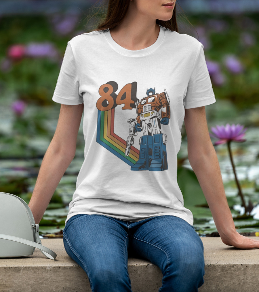 Optimus Prime 84 Retro Transformers Rainbow T-Shirt