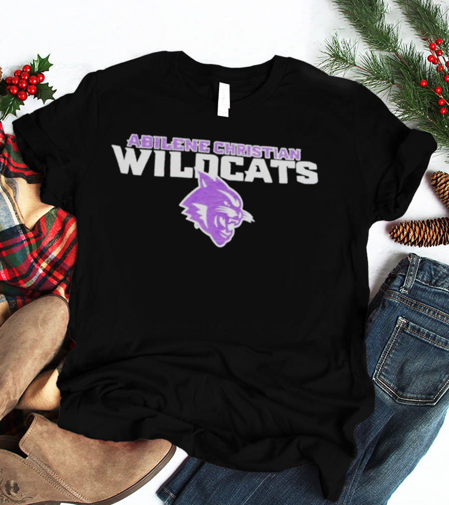 Abilene Christian Wildcats Purple Wildcat Head T-Shirt