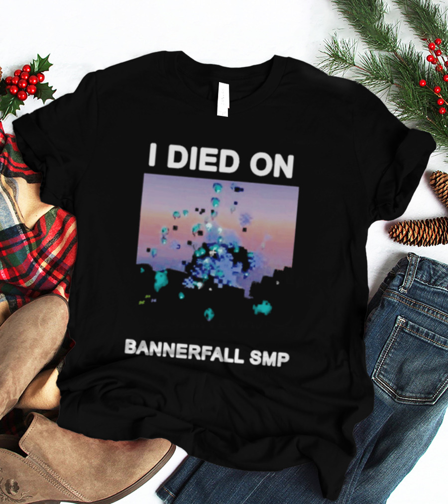 I Died On Bannerfall SMP Colorful Abstract Pixel Explosion T-Shirt