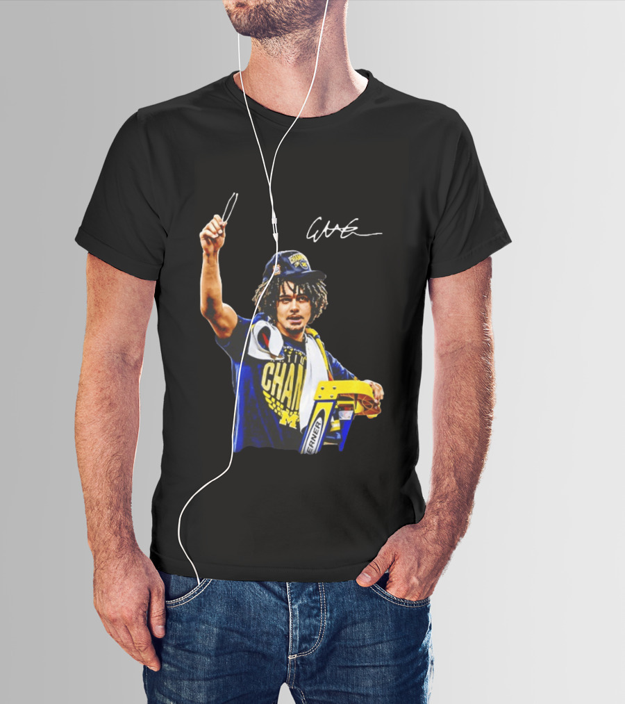 Elliot Cadeau Michigan Wolverines Natty Champ Victory Celebration T-Shirt