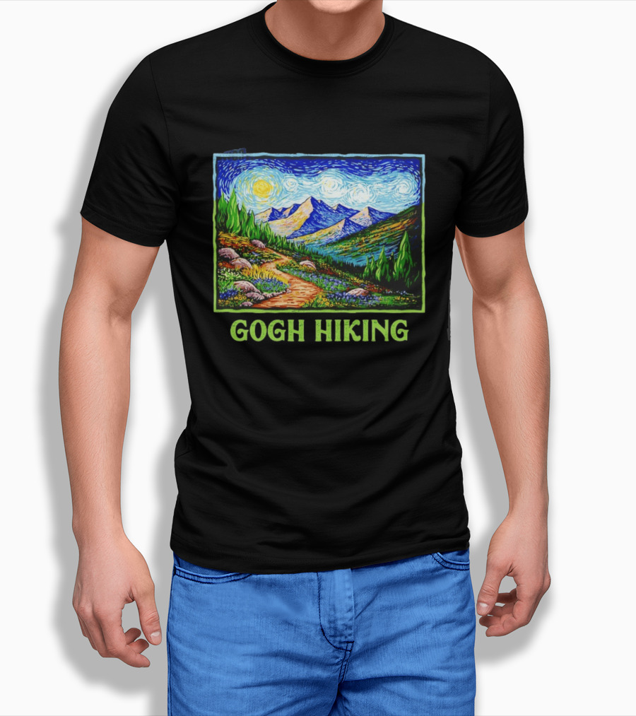 Van Gogh Starry Night Hiking Adventure T-Shirt