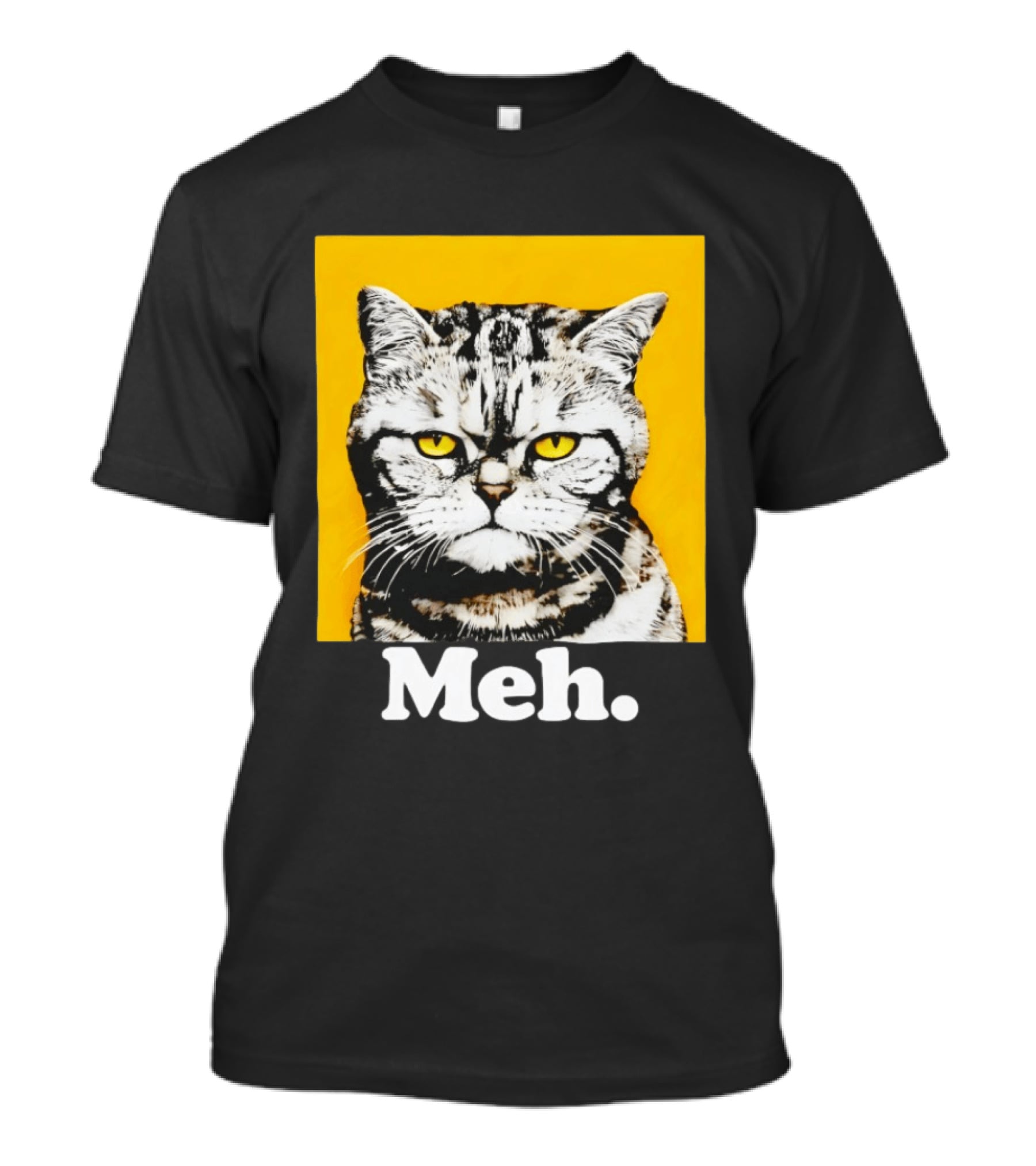 Meh Angry Cat With Yellow Eyes T-Shirt