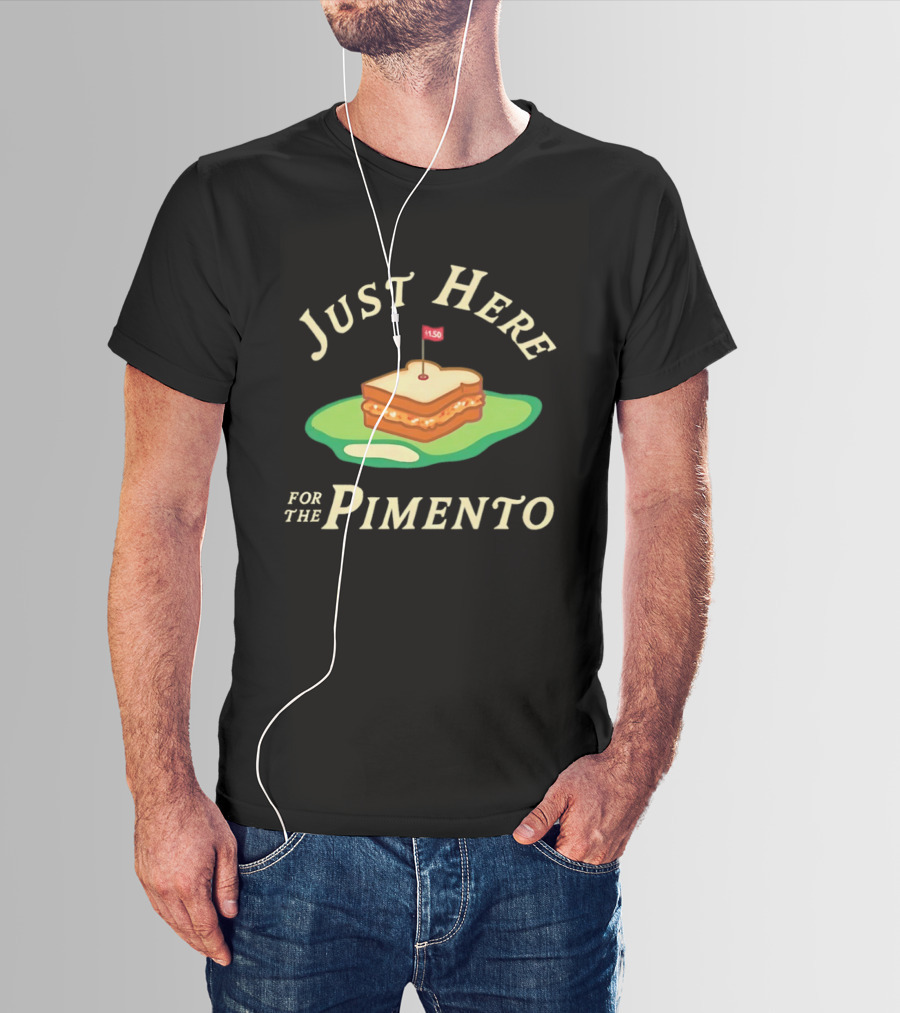 Just Here For The Pimento Sandwich Golf Course Flag T-Shirt