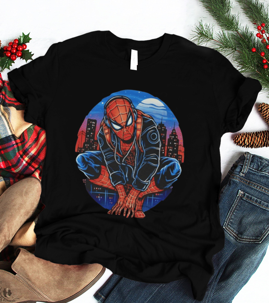 Spider Man Big City Crawler Nighttime Urban Adventure T-Shirt
