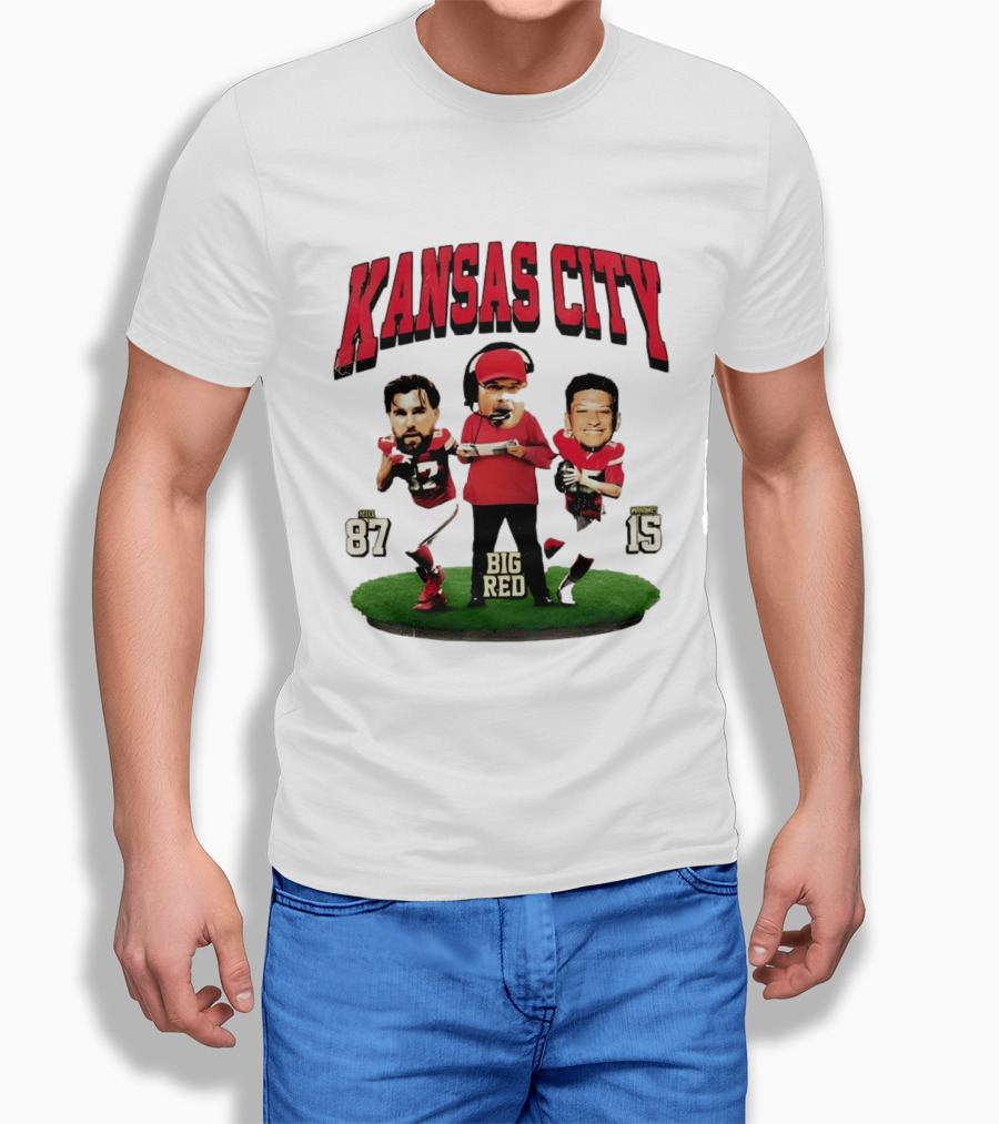 Kansas City Chiefs Big Red Andy Reid Travis Kelce Patrick Mahomes 87 15 Football T-Shirt
