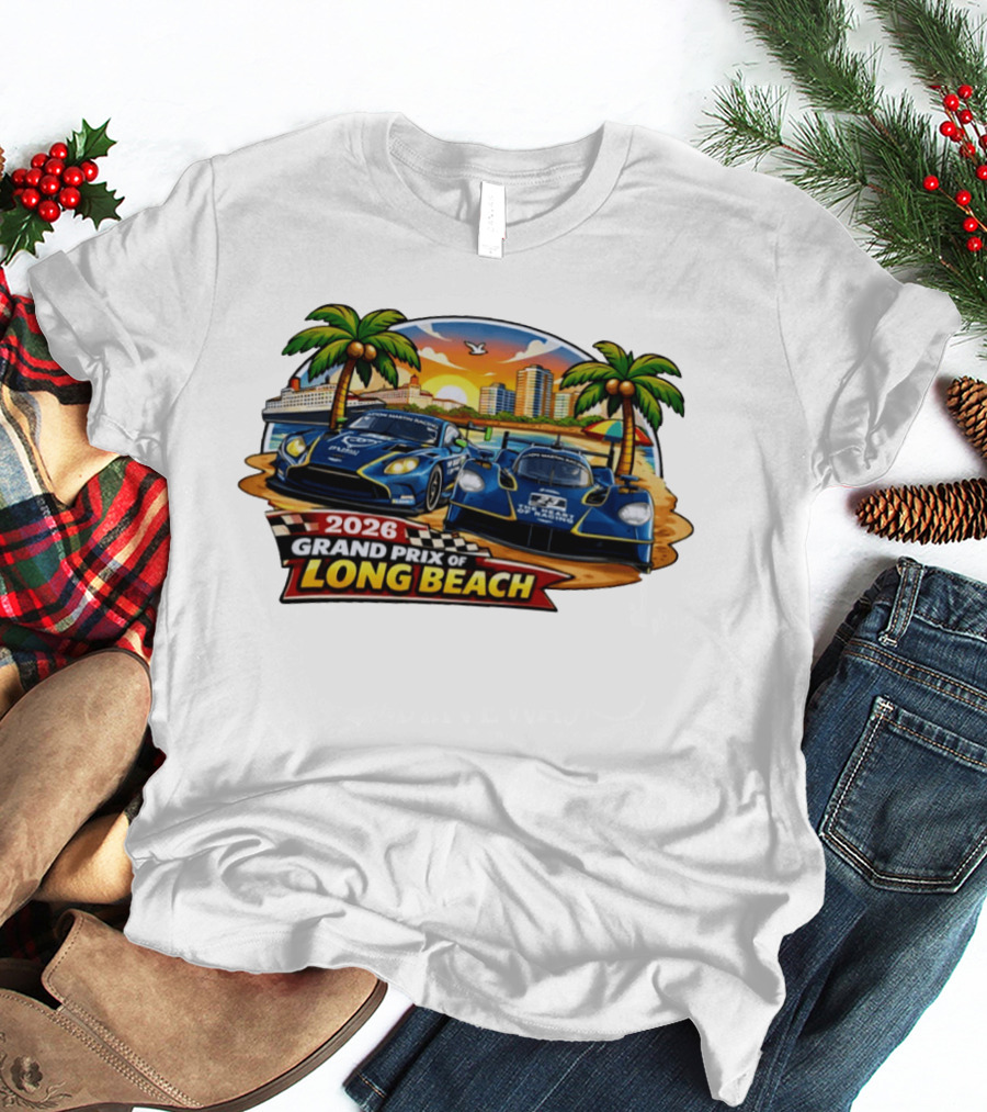 2026 Aston Martin Racing Valkyrie Grand Prix Of Long Beach Sunset Scene T-Shirt