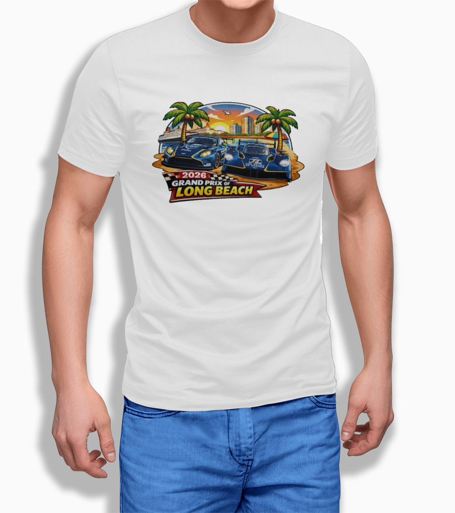 2026 Aston Martin Racing Valkyrie Grand Prix Of Long Beach Sunset Scene T-Shirt