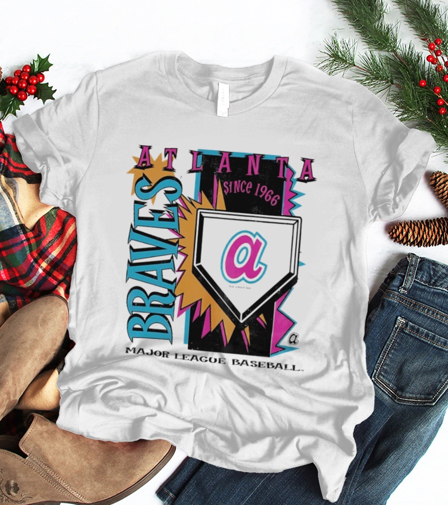 Atlanta Braves Major League Baseball Cooperstown Neon Field Since 1966 T-Shirt