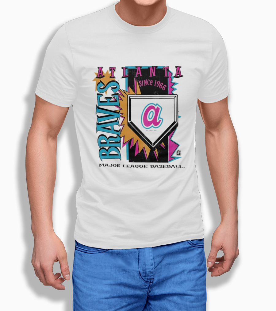 Atlanta Braves Major League Baseball Cooperstown Neon Field Since 1966 T-Shirt