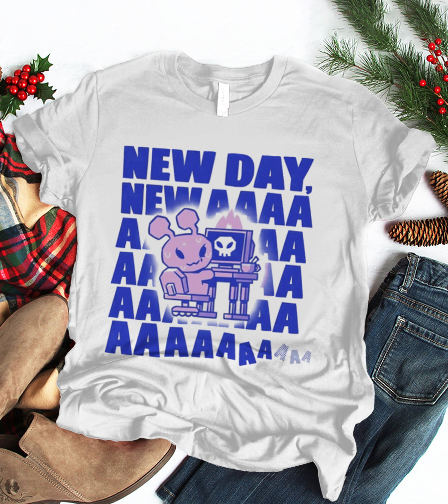 New Day New AAAAA Bunny Computer Screen T-Shirt