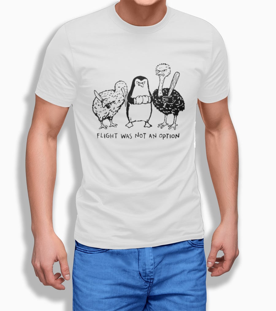 Flight Was Not An Option Kiwi Penguin Ostrich Trio T-Shirt