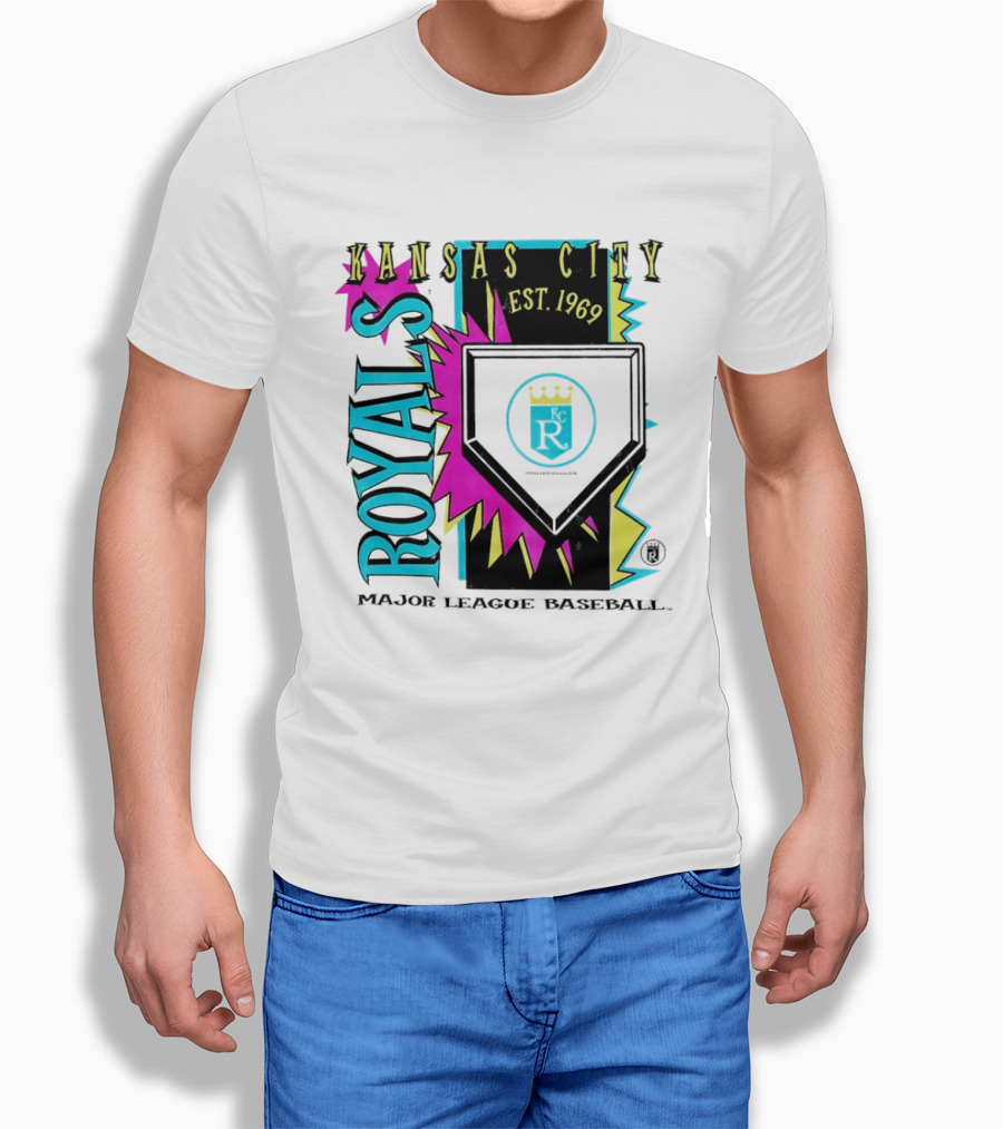 Kansas City Royals MLB Cooperstown Neon Field Shock Est 1969 Major League Baseball T-Shirt