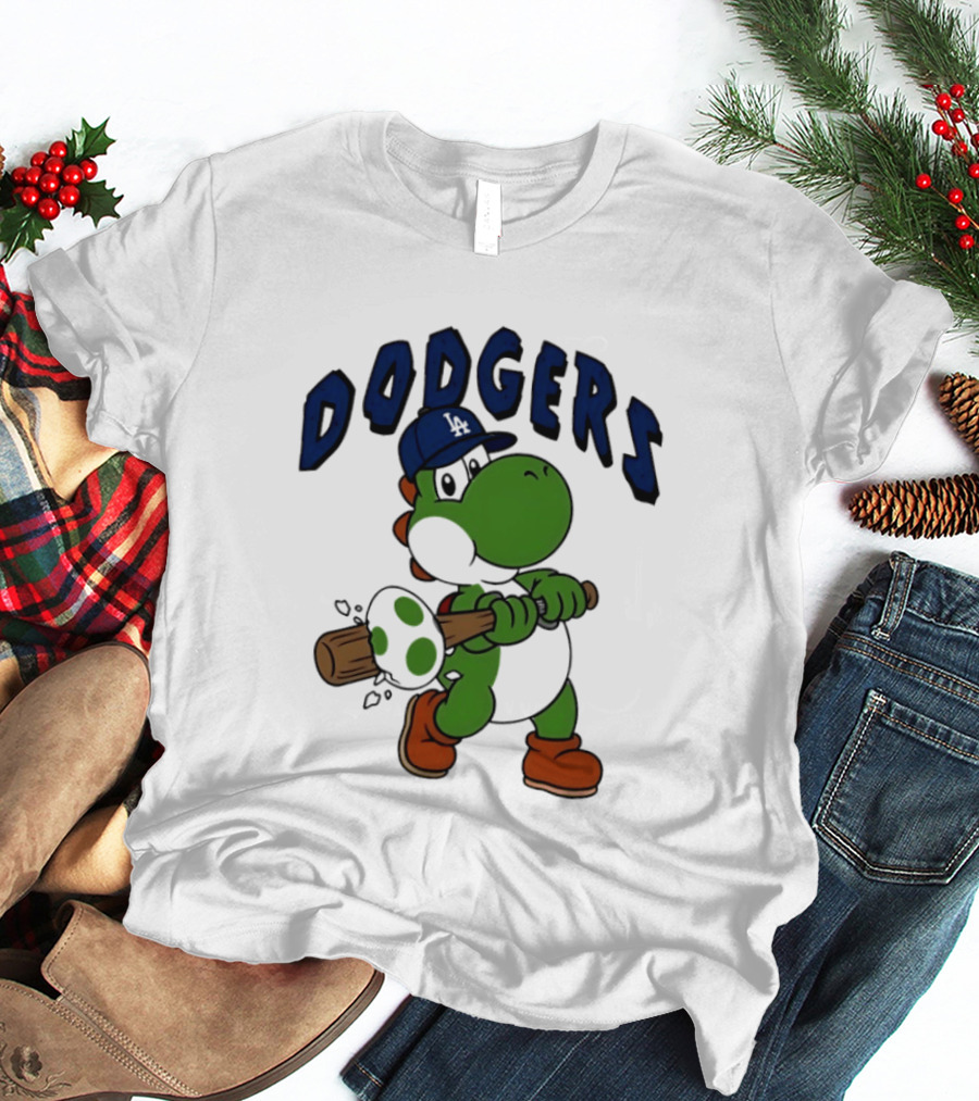 Los Angeles Dodgers Yoshi Baseball Batting Egg T-Shirt