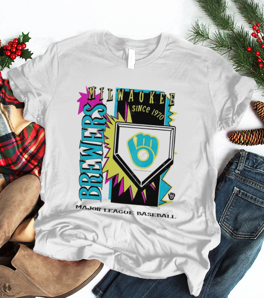 Milwaukee Brewers Major League Baseball Cooperstown Neon Since 1970 T-Shirt