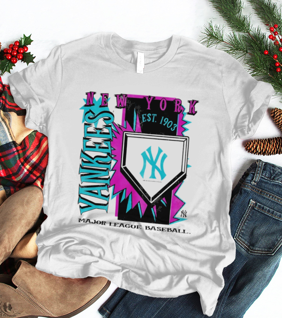 New York Yankees MLB Cooperstown Neon Field Est 1903 Major League Baseball T-Shirt