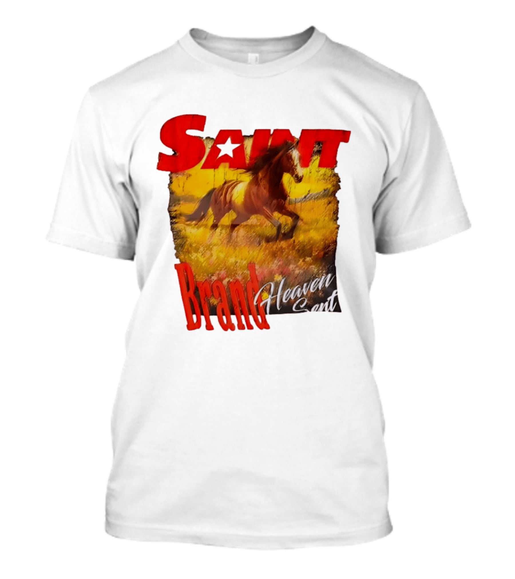 Saint Brand Heaven Sent Galloping Horse Wild West T-Shirt