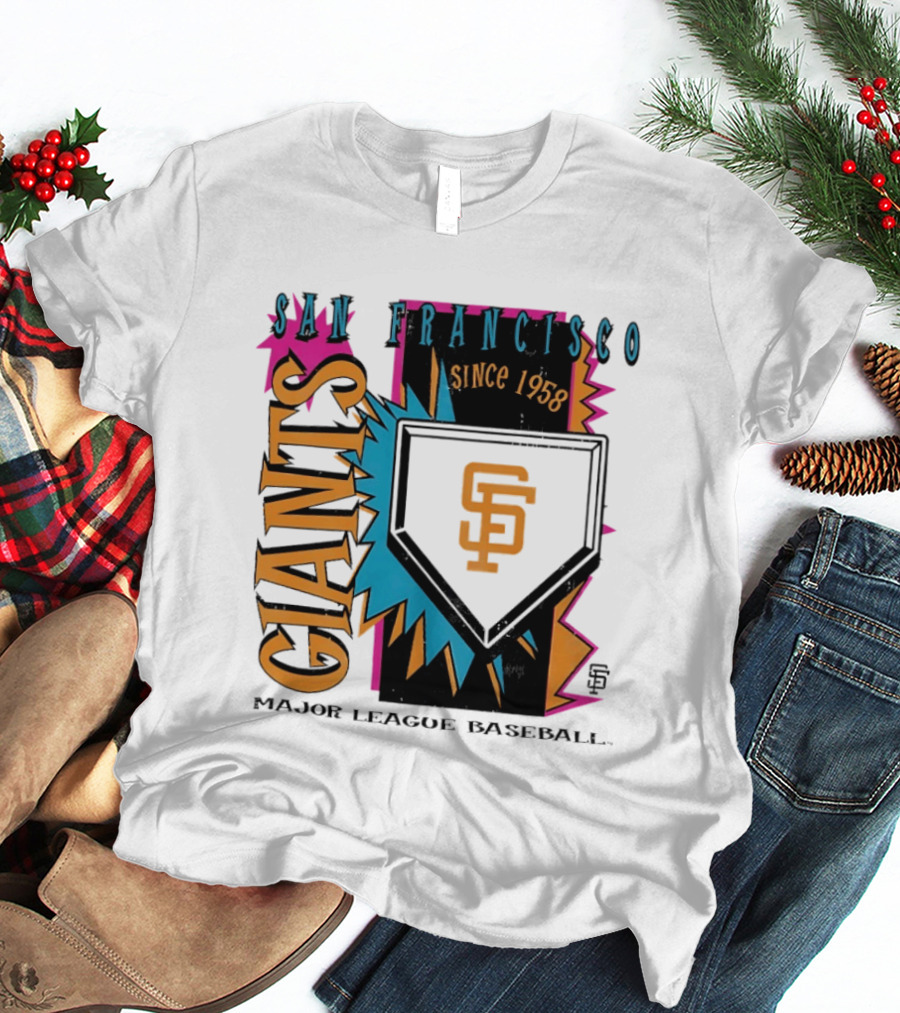 San Francisco Giants Major League Baseball Since 1958 Neon Cooperstown Field Shock T-Shirt