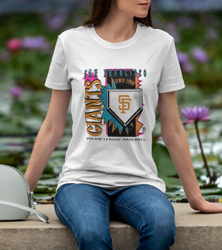 San Francisco Giants Major League Baseball Since 1958 Neon Cooperstown Field Shock T-Shirt