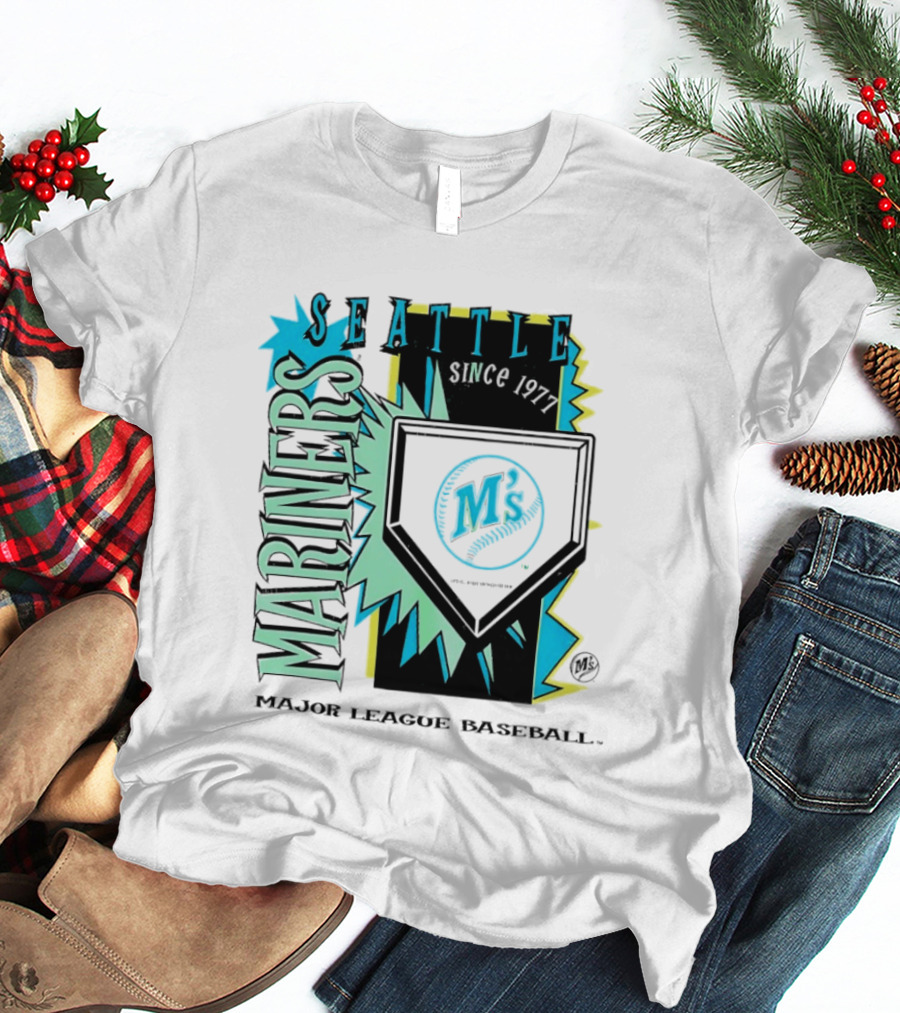 Seattle Mariners Cooperstown Neon Field Major League Baseball Since 1977 T-Shirt