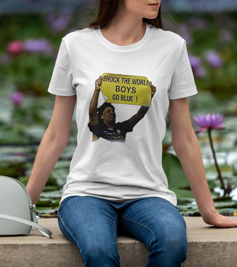 Shock The World Boys Go Blue Michigan Wolverines Basketball 2026 T-Shirt