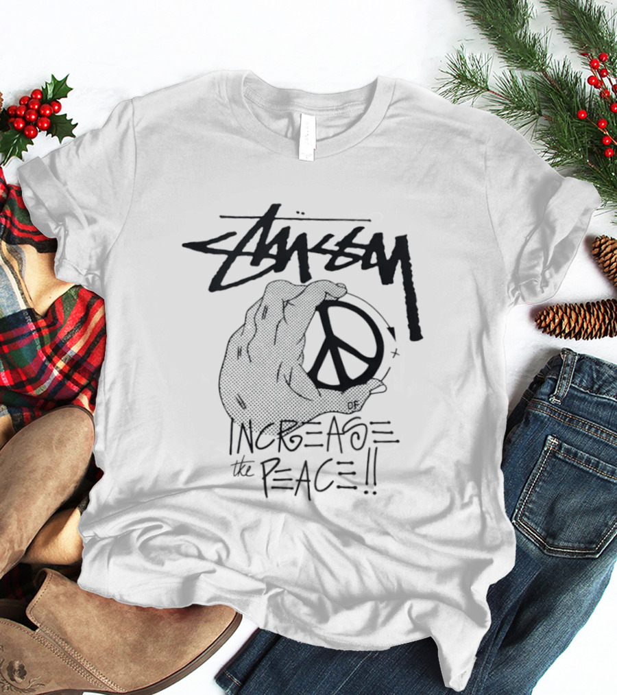 Stussy Increase The Peace Hand Holding Peace T-Shirt
