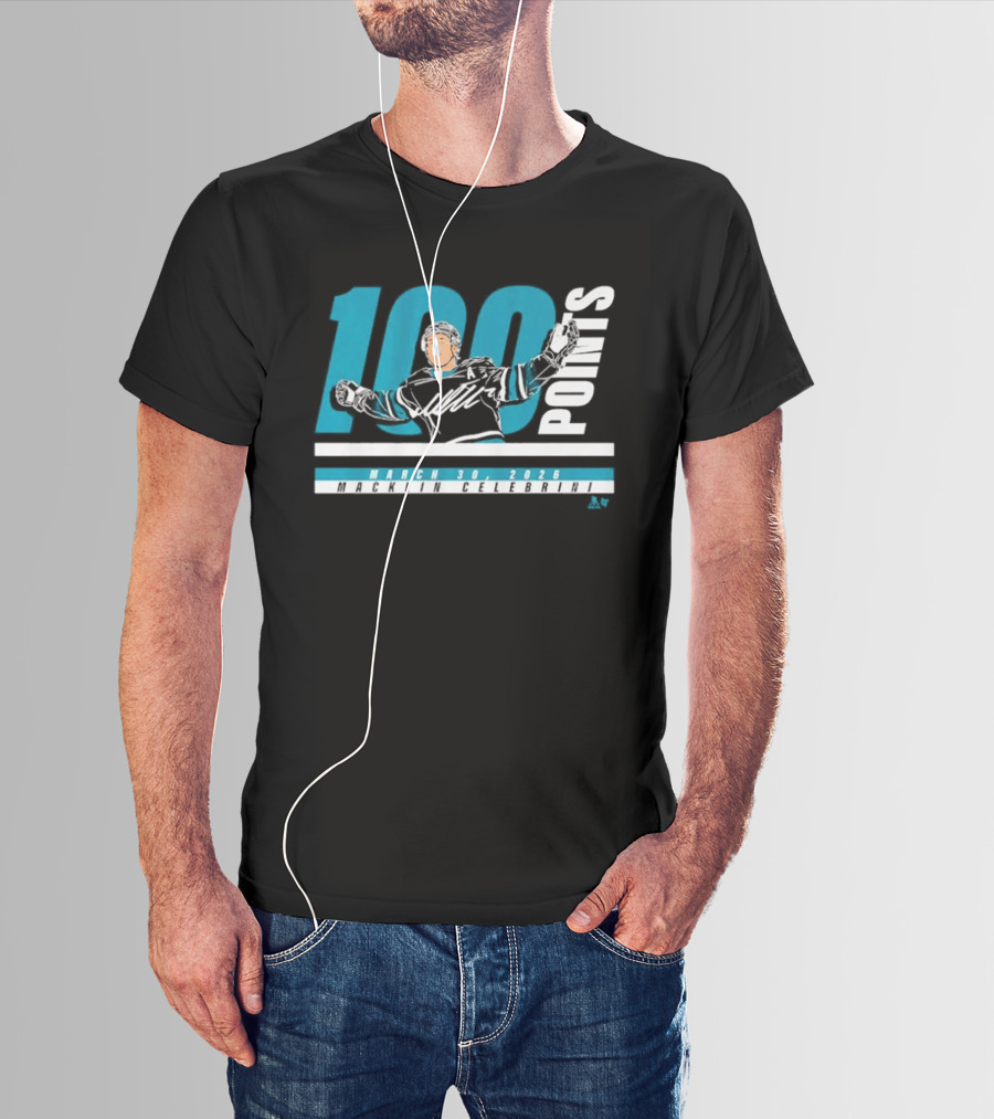 Macklin Celebrini 100 Points March 30 2026 T-Shirt