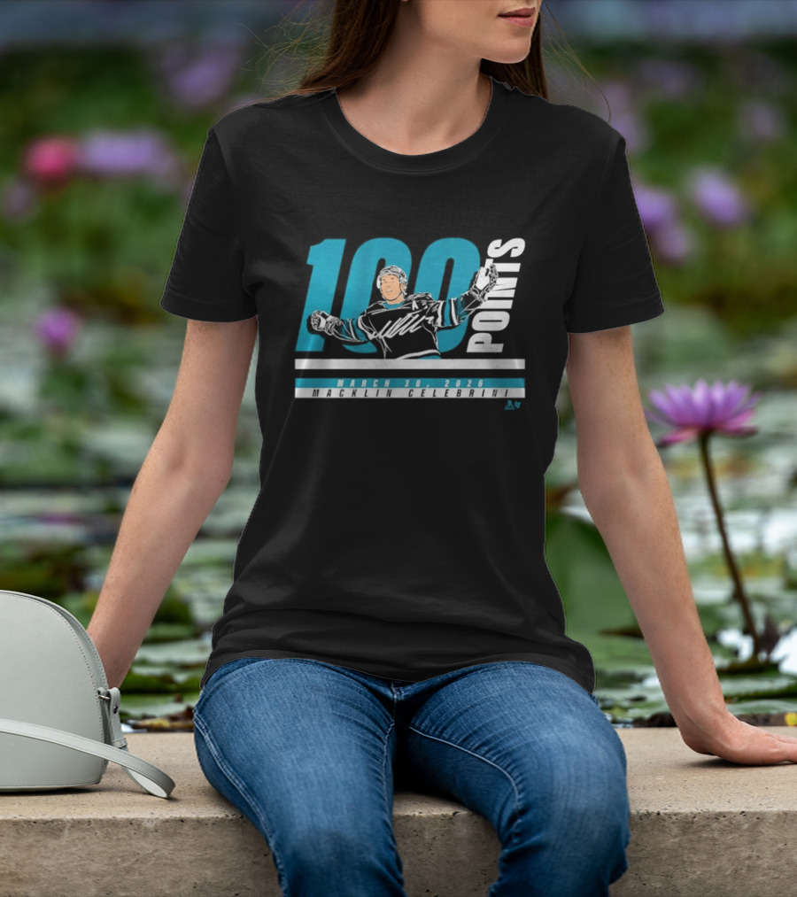 Macklin Celebrini 100 Points March 30 2026 T-Shirt