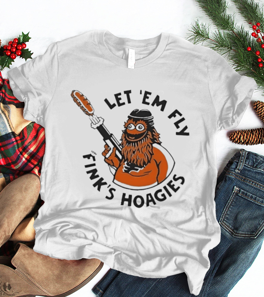 Gritty Flyers Let 'Em Fly Fink's Hoagies Philadelphia Hockey T-Shirt