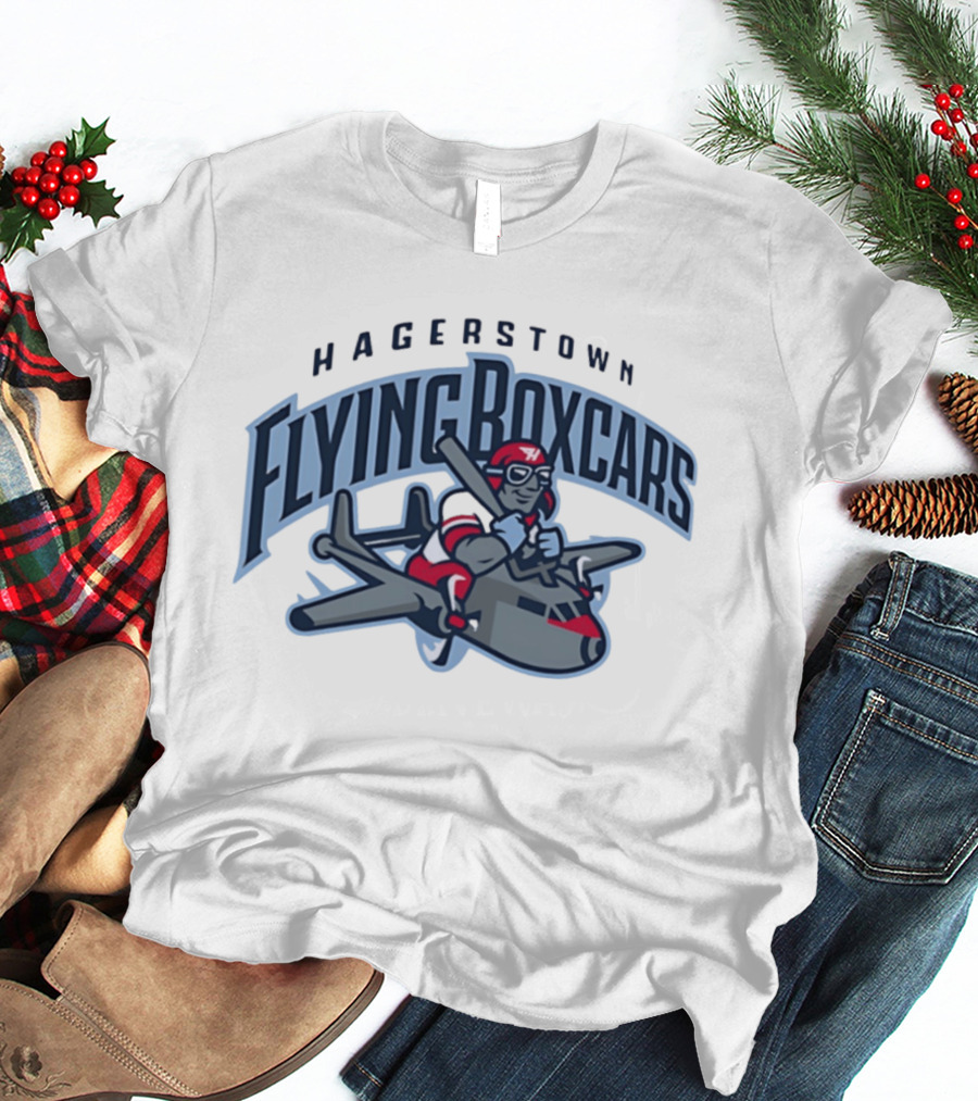 Hagerstown Flying Boxcars Pilot Mascot Airplane Team T-Shirt