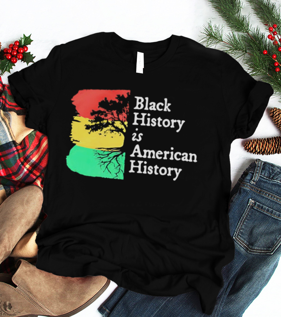 Black History Is American History Ghana Flag T-Shirt