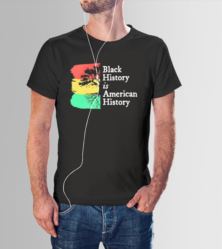 Black History Is American History Ghana Flag T-Shirt