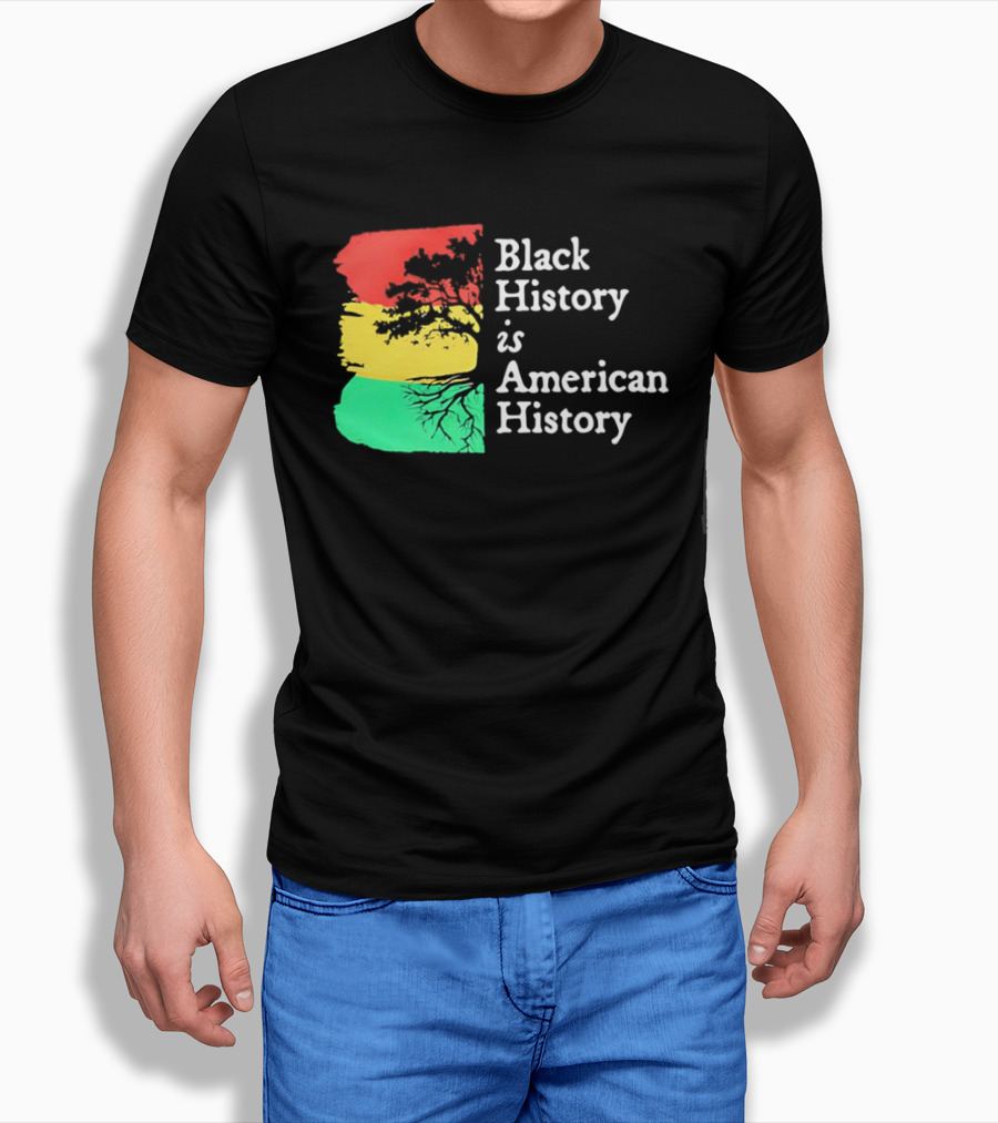 Black History Is American History Ghana Flag T-Shirt